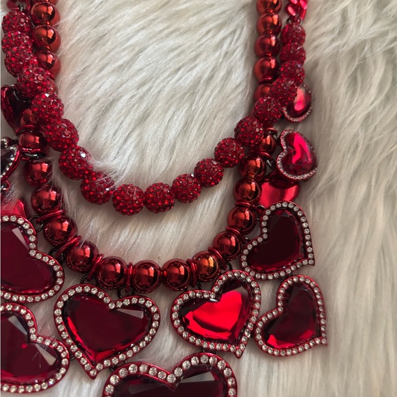 Betsey Johnson Red Heart Necklace - Picture 6 of 7